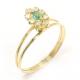 Anel em ouro 18k com diamantes e esmeralda