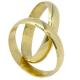 Par de alian�as em ouro amarelo 18k
