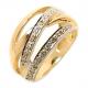 Anel de ouro amarelo 18k com brilhantes