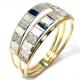 Anel de ouro amarelo 18k - Banho de Rodium