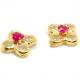Brinco em ouro amarelo 18k com zirconia - Flor