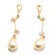 Brinco em ouro 18k com p�rolas e zirconia