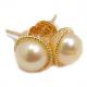Brinco em ouro amarelo 18k com 2 p�rolas