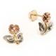 Brinco em ouro amarelo branco verm 18k - Rosa