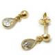 Brinco em ouro amarelo 18k com zirconia