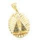 Pingente em ouro amarelo 18k com safiras - N. Sra. Aparecida