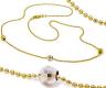 Gargantilha em ouro 18k com bolinhas em ouro branco