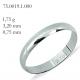 Alian�a de ouro branco 18k - Pre�o unit�rio