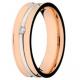 Alian�a em ouro rosa 18k c/ brilhantes-Unidade
