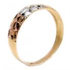 Anel em ouro amarelo vermelho e branco 18k - Jateado