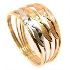 Anel de ouro amarelo, branco e vermelho 18k