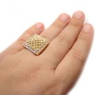 Anel de ouro amarelo e branco 18k