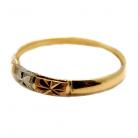 Anel de ouro amarelo branco e vermelho 18k - Jateado