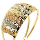 Anel de ouro amarelo branco e vermelho 18k - Jateado