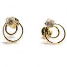 Brinco em ouro amarelo 18k com zirconia