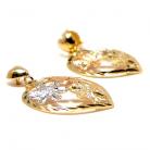 Brinco em ouro amarelo branco e verm. 18k