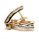 Brinco de alavanca em ouro 2 cores 18k - Jateado