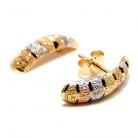 Brinco em ouro amarelo branco e verm. 18k
