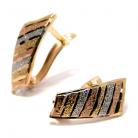 Brinco de alavanca em ouro 3 cores 18k - Jateado