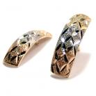Brinco em ouro 18k - 3 cores lapidado fosco