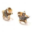 Brinco em ouro 18k - Estrela 3 cores