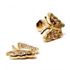 Brinco em ouro amarelo 18k com zirconia - Borboleto
