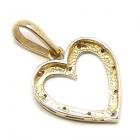Cora��o em ouro 18 k com brilhantes