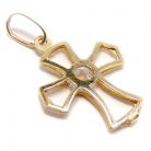 Crucifixo em ouro 18k com zirconia