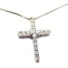 Gargantilha em ouro branco 18k - Crucifixo c/ diamantes