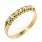 Meia alian�a de brilhantes em ouro 18k