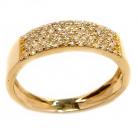 Meia alian�a de brilhantes em ouro amarelo 18k
