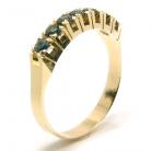 Meia Alian�a de safira azul em ouro 18k