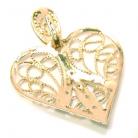 Cora��o de ouro amarelo 18k com brilhantes