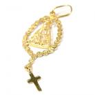 Pingente Ter�o com N. Sra. Aparecida em ouro 18k