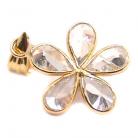 Pingente em ouro 18k - Flor de zirconia