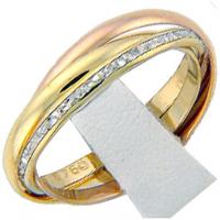Alian�a 3 fios ouro amarelo branco e vermelho 18