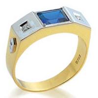 Anel formatura em ouro 18k - Zircone e P. Sint�tica