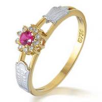 Anel formatura em ouro 18k - Zirc�nia e P. Sint�tica