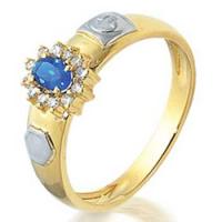 Anel formatura em ouro 18k - Diamantes e P. Sint�tica