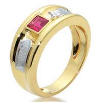 Anel formatura em ouro 18k com Pedra Sint�tica