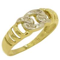 Anel em ouro amarelo 18k com diamantes
