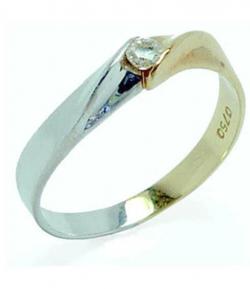 Solitário em ouro amarelo e branco 18k - 1ANB0105 (Produto Esgotado) Solitário em ouro amarelo e branco 18k - 1ANB0105 (Produto Esgotado)