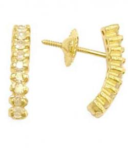 Brinco em ouro amarelo 18k feminino com brilhantes - 1BRB0038 Brinco em ouro amarelo 18k feminino com brilhantes - 1BRB0038