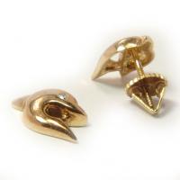 Brinco em ouro amarelo 18k - Golfinho com Brilhante