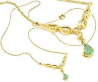 Gargantilha em ouro 18k - Feminina - com esmeralda e diamantes Gargantilha em ouro 18k - Feminina - com esmeralda e diamantes