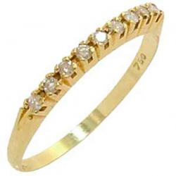 Meia aliança de diamantes em ouro 18k - 1MAB0084 Meia aliança de diamantes em ouro 18k - 1MAB0084