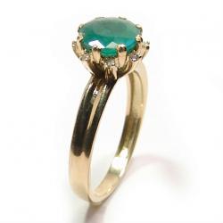 Anel em ouro 18k com diamantes e esmeralda - 2ABE0067 (Produto Esgotado) Anel em ouro 18k com diamantes e esmeralda - 2ABE0067 (Produto Esgotado)