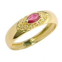 Anel em ouro 18k com rubi e diamantes - 2ABR0002 Anel em ouro 18k com rubi e diamantes - 2ABR0002