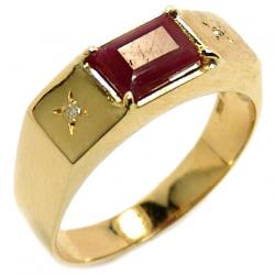 Anel em ouro 18k com diamantes e rubi - 2ABR0044 Anel em ouro 18k com diamantes e rubi - 2ABR0044