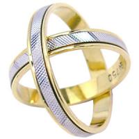 Par de alian�as em ouro amarelo e branco 18k